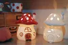 Decorative Figurines Ceramic Cute Mushroom House Small Night Lamp DIY Material Package Bedroom Decoration Birthday Gift 38 Section