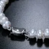 Braccialetti di perle di pane in argento sterling da braccialetti perle per le donne, lunghezza di 89 mm, mix di viola rosa bianco, mix di viola rosa bianco, lunghezza di 89 mm