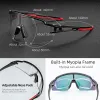 Eyewears rockbros fotokromiska cykelglasögon polariserade byggda myopia ram sport solglasögon män kvinnor glas cykling glasögonglasögon