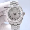Reloj de lujo con movimiento Rlx, reloj automático de plata con diamantes, acero inoxidable, zafiro, resistente al agua, luminoso, limpio, de fábrica