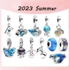 Loose Gemstones 2024 Summer 925 Silver Högkvalitativ original Logo 1: 1 Blue Ocean Octopus Snail Charm Women Diy Jewelry Armband Gift