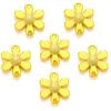 Encantos 20pcs 7 cores duplo buraco flor charme liga para pulseira colar pingente diy acessórios de jóias artesanais fazendo 15 13mm q1154