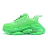 Triple S Clear Sole Noir Blanc Rouge Beige Clair 17 FW Rose Vert Plateforme Vieux Papa Bleu Beige Vert Jaune Hommes Femmes Chaussures Casual