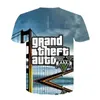 Men's T-skjortor 2024 Fashion 3D Print Grand Theft Auto Game GTA 5 Tryckt skjorta Män kvinnor barn Kort ärm T-shirt pojke flicka toppar