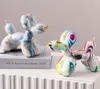 Nordique résine Animal Sculpture ballon chien Statue décoration de la maison accessoires Kawaii chambre bureau debout Figurine 2208166520941