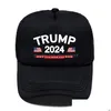 Cappelli da festa 2024 Trump Baseball Hat Presidential Elections Caps Save America Again Mesh Cotton Cap Drop Delivery Home Garden Festive Su Dhptj