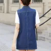 Waistcoats kvinnor denim Vest Coat New Female Casual Waistcoat ärmlös Vintage Kortjacka Jeans Vest Ladies Pocket Tops Jean Vests G391