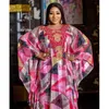 Ropa étnica African Dashiki Mujeres Vestido Maxi Suelto Diamantes Cuentas Abaya Dubai Kaftan Vestido Marroquí Musulmán Tradicional Nigeria Robe