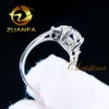 Novos designs de ouro real 9k 14k 18k feminino conjunto de anéis de noivado redondo corte brilhante diamante anéis de noivado moissanite