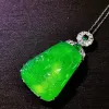 Pendentifs Naturel glace vert calcédoine paysage Wushi pendentif hommes et femmes Agate Jade Jade pendentif