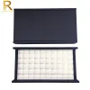 Display Jewelry Gem Stone Display Holder Loose Diamond Storage Case V Groove Jar Gemstone Size Selecting Tray White Leather