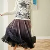 Skirts White Gauze Gradient Female In The Spring Of 2024 Skirt Tall Waist Long Pleated