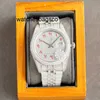 Herenhorloge Schoon Klassiek diamanten polshorloge Herenhorloge Automatisch mechanisch 41 mm saffier Waterdichte diamanten band