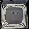 925 prata gelada vvs corrente de tênis moissanite passou testador de diamante 3mm 4mm 5mm colar chocker