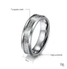 Bands 4M/6M/8M Width Ring Double Beveled Inner Arc Inlaid Ice Tungsten Steel Ring For Men And Women Couples Propose Marriage Ring