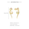 Dangle Earrings CANNER Fashion Color Zircon Snake Stud For Women'S 925 Sterling Silver Temperament Animal Interesting Jewelry