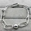 Оригинальные браслеты Me Link, змеиная цепочка с узором, круглая застежка, браслет из стерлингового серебра 925 пробы, браслет с бусинами, европейские ювелирные изделия