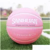 Palline per ragazze Regalo di compleanno Basket Outdoor Indoor Antiscivolo Impermeabile Pu Ball Training Professionale Resistente all'usura Taglia 5 6 72 Dh7Dw