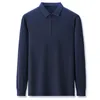 Business Casual Solid Color Mens Top Daily Work Clothes Boutique Mens 2024 Products Polo Shirt Långärmad vår 240221