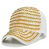 Berets Classic Women Baseball Hats Shiny Pearl Rhinestone Cap Female Bling Crystal Decoration Fashion Girls Sun