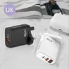 Adaptateur de chargeur mural LED à affichage numérique double Port USB type-c + EU/US/UK adapté pour téléphone intelligent iphone Samsung