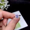Rings 100% natural Tanzanite gemstone ring 925 sterling silver, fashionable female wedding engagement oval cut 6 x 4 mm