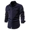 Camicia di cotone casual a maniche lunghe nuove camicia a velluto a velluto di alta qualità camicia da marca da uomo più taglia 240221