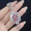 Pendants Valuable Lab Ruby Diamond Cross Pendant 925 Sterling Silver Party Wedding Pendants Necklace For Women Bridal Engagement Jewelry