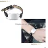 Kette Herren Edelstahl Hundemarke Lederarmband Kann individuell gravierbarer Namensarmreif Geschenk für besondere Geliebte verstellbar sein Dhgarden Dh68I