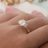 حلقات Cxsjeremy صلبة 14K مركز الذهب الأصفر 2CT 6*8MM الزمرد قطع مويسانيت جانب الرغيف الفرنسي 3 خاتم الخطوبة الحجر للنساء الزفاف