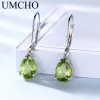 Earrings UMCHO 925 Sterling Silver Earrings Stud Earrings Designer Natural Peridot Gemstone Fine Jewelry For Women Special Gift