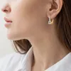 Trendy 14K Gold Plated Earrings Silver Hoops 925 Dangle Earrings for Women Lever Back Earring Drop Girls Jewelry 240219