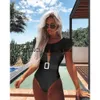 Kvinnors badkläder 2022 Ny Sexig One Piece Swimsuit Classic Women Lace Ruffle Monokini Retro Black Bodysuit Vintage Bathing Suit Girlsh24221