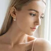 Earrings Trendy 14K Gold Plated Earrings 2023 Silver Hoops 925 Dangle Earrings for Women Lever Back Moissanite Earring Drop Girls Jewelry