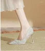 Dress Shoes Size 30-44 Stiletto Heel Pointed Rhinestone 9cm High-heeled Women Wedding Daily Wear Party/dress/work