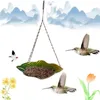 Other Bird Supplies Hanging Feeder Tray Metal Feeders With Sturdy Lifting Chains Seed Platform For Attracting Birds