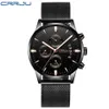 Crrju – montre-bracelet de Sport étanche pour hommes, nouvelle collection, avec bracelet Milan, chronographe de l'armée, montres à Quartz lourdes, mode masculine Cloc267N