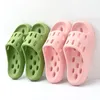 Summer Home Hollow Leakage Cheese Slippers for Women Bathing in Bathroom Quick Drying Couples Non Slip Mens EVA Slipper Blue