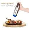 Gravity Electric Salt And Pepper Grinders Set - Battery Operated Stainless Steel Automatic Pepper Mills With Blue Led Light T2003174j