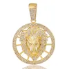 Mode Mannen Hiphop Fake Diamond Lion Hanger Iced Out Cubaanse Ketting Sieraden voor Paar