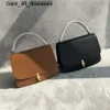 ミニマリストソフィアThe Row * Row Handbag Womens T字型メタルバックルフラップレザー豆腐バッグ