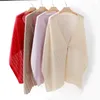 Scarves 2024 Arrival Winter Cashmere Knit Women Hollow Out Scarf Ladies High Quality Fashion Solid Color Soft Poncho