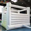 4.5x4.5m（15x15ft）ブロワー付き屋外インフレータブルウェディングバウンサーホワイトフラットトップジャンパー弾力城