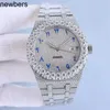 SuperClone Ap Diamond Diamonds horloge geslaagd voor test Quartz uurwerk vvs Iced Out saffier zirkonia horloge Automatisch mechanisch Saffierglas diamanten horlogeband groot