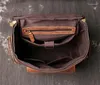 Backpack Highend Vintage Brown Coffee Thick Genuine Crazy Horse Leather A4 14'' 15.6'' Laptop Women Men Cowhide Travel Bag M1043