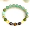 Bracelets MG0898 Bracelet Turquoise africain 8 MM pour femmes Bracelet Aventurine verte mélange de cristaux Bracelet grenat oeil de tigre Bracelet