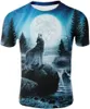 T-shirts pour hommes 3D manches courtes imprimé animal sport d'été col rond doux respirant décontracté mince plage surf hauts