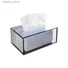 Tissue Boxes Napkins Facial Acrylic Tissue Box Napkin Holder Tissue Dispenser with Magnetic Cover Q240222