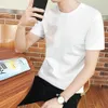 Casual Style Plain Solid Color Mens T-shirts Cotton Regular Fit T-shirts Summer Tops Tee Shirts Basic Man Clothing 5xl 240220