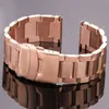 Autres montres Bracelet en acier inoxydable pour femme, bracelet en métal, chaîne, 18mm, 20mm, 22mm, 24mm, accessoire argent rose or noir J240222